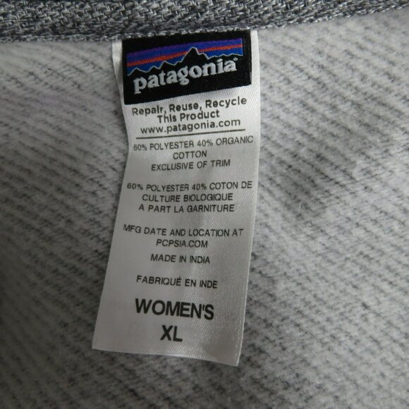 Patagonia Women's Zip Up Hoodie Sweatshirt Size XL Gray Cotton Blend Pockets - Picture 11 of 14